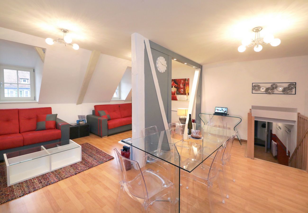 Ferienwohnung in Colmar - gluck duplex 97m2 city center 3br 2bth