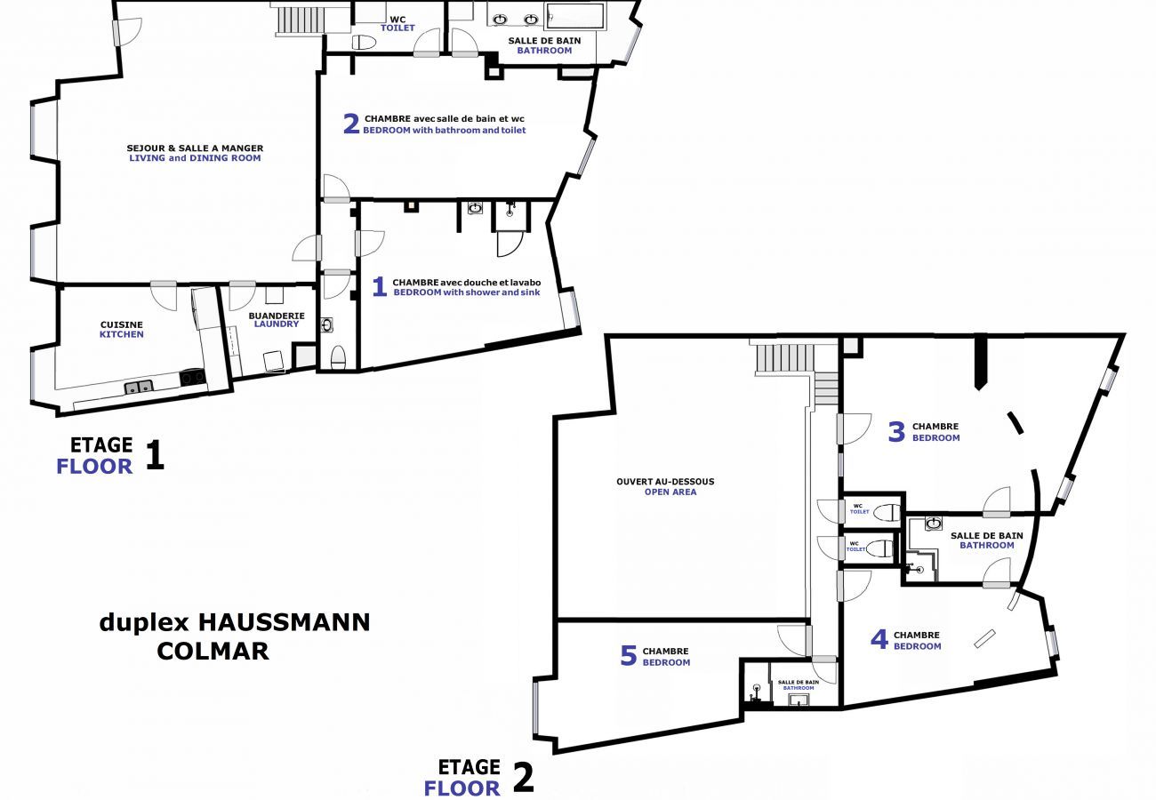 Wohnung in Colmar - haussmann **** duplex 5br 3bth city center 225m2