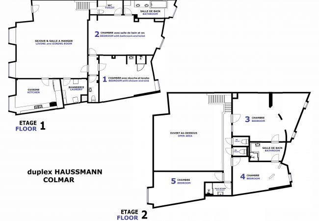Apartment in Colmar - haussmann duplex 5br 3bth city center 225m2